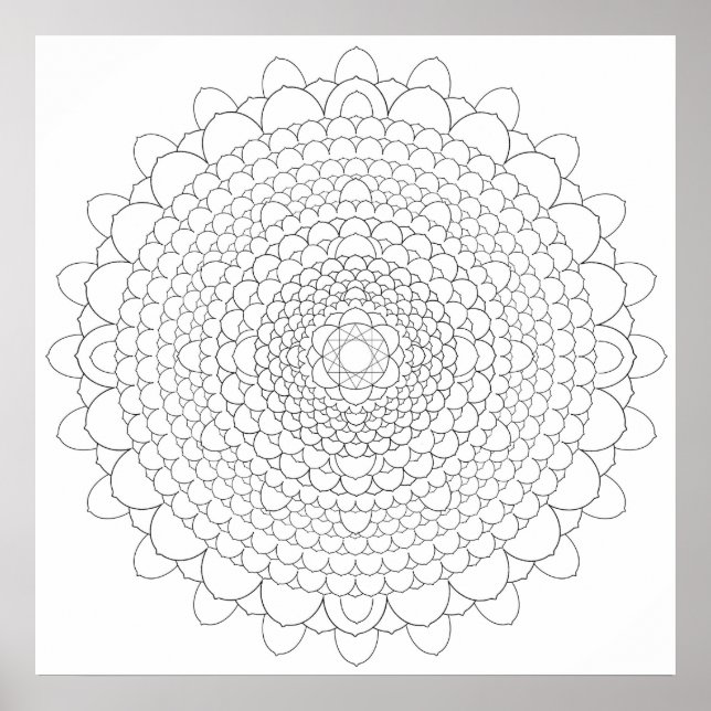 Poster Thousand Petal Lotus Mandala (Frente)