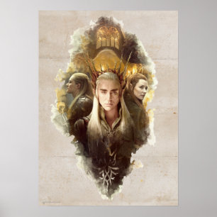 Póster Thranduil, LEGOLAS GREENLEAF™, & TAURIEL™ Grá