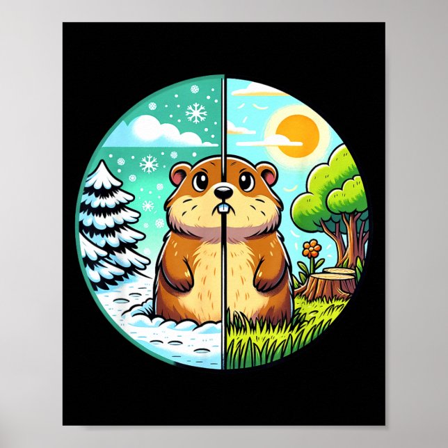 Poster Threadrock Inverno ou Primavera Dia do Groundhog,  (Frente)