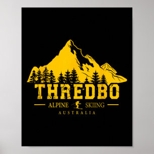 Poster Thredbo Snowy Mounts Austrália Ski Resort Souve