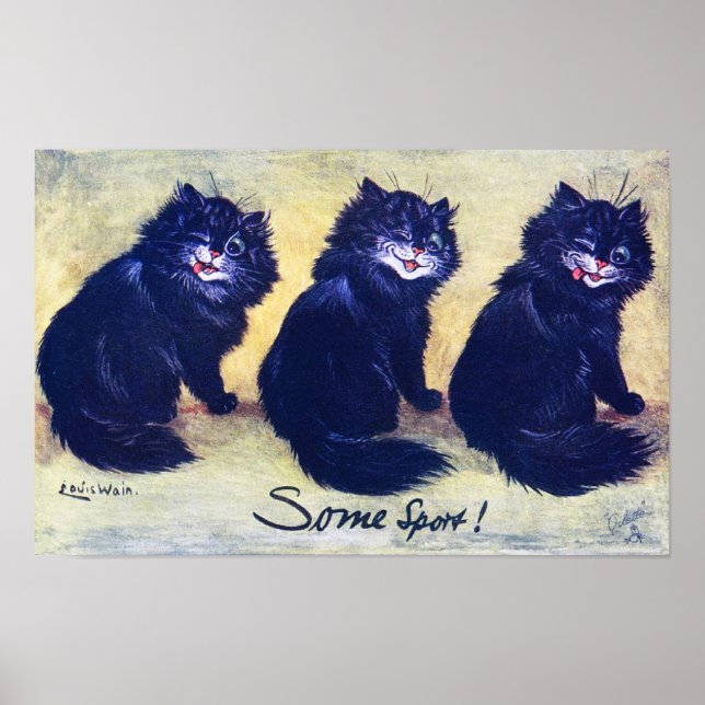 Poster Three Black Cats, Louis Wain (Frente)