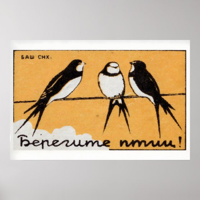 Poster Three Brids - Matchbox Print - Aesthetic Wall Art (Frente)