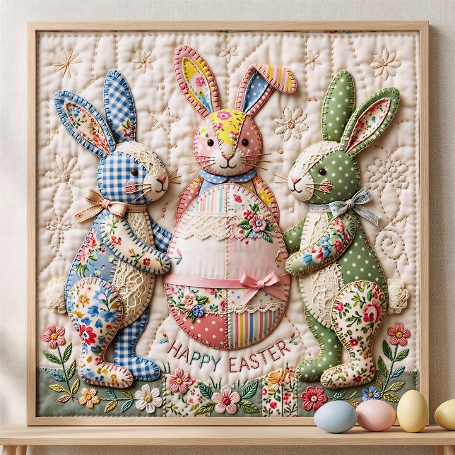 Poster Three Easter Bunny Quilted Look (Criador carregado)