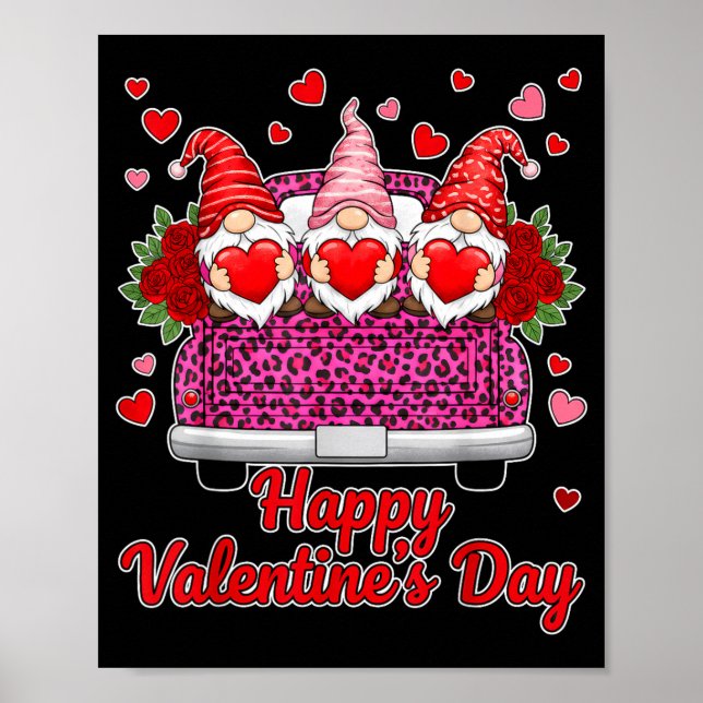 Poster Three Gnomes And Leopard Truck Happy Valentine's D (Frente)
