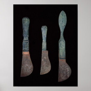 Poster Three Knives from Pompeii, Roman, c.100 BC-79 AD