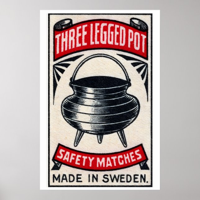 Poster Three Legged Pot - Matchbox Print - Aesthetic Wall (Frente)