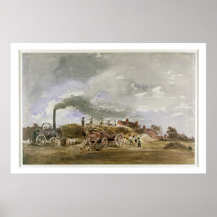 Póster Threshing Corn (pencil & w/c on paper)