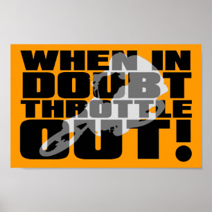 Póster Throttle Out Cartaz Sinal Moto Motocross