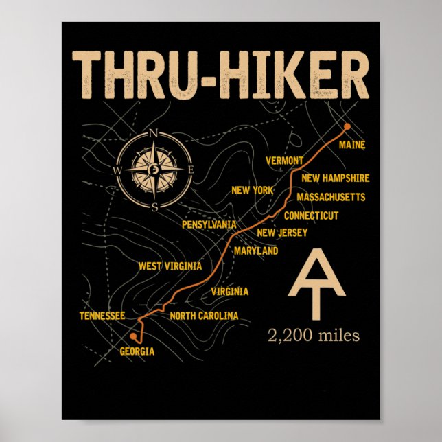 Poster Thruh Hiker Appalachian Trail (Frente)