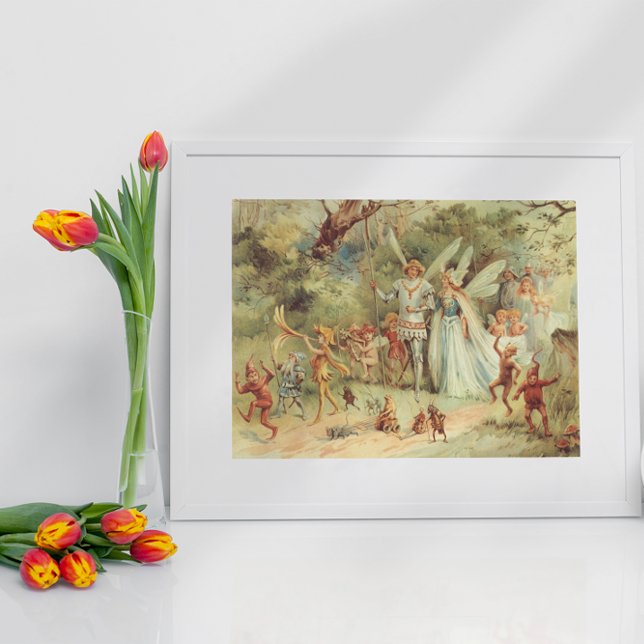 Póster Thumbelina e Prince Wedding, Vintage Fairy Tales (Criador carregado)