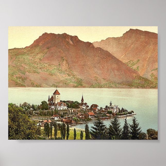Poster Thun, Lago de, Spiez, Bernese Oberland, Switzerlan (Frente)