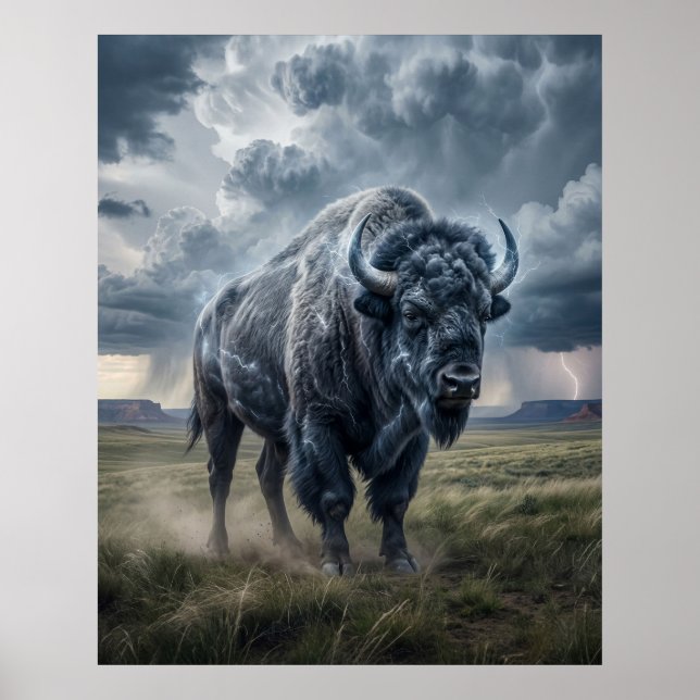 Poster Thunder Bison Storm Prairie (Frente)