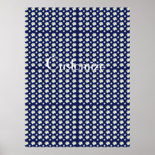 Poster Thunder_Cove do Padrão de Flor Branco 