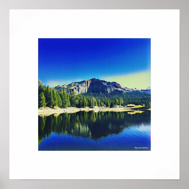 Poster Thunder Mountain sobre o lago prateado (Frente)