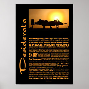 Póster Thunderbolt Desiderata A- 10 Poem Desiderata