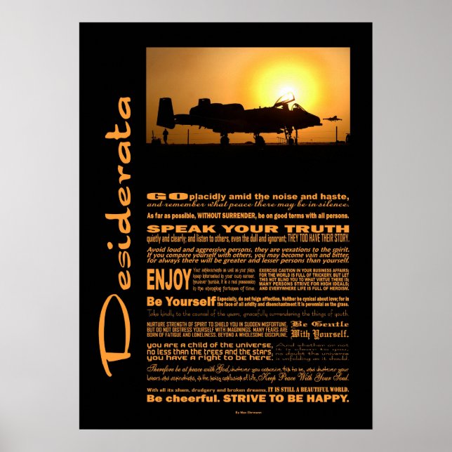 Póster Thunderbolt do Poema Desiderata A-10 (Frente)