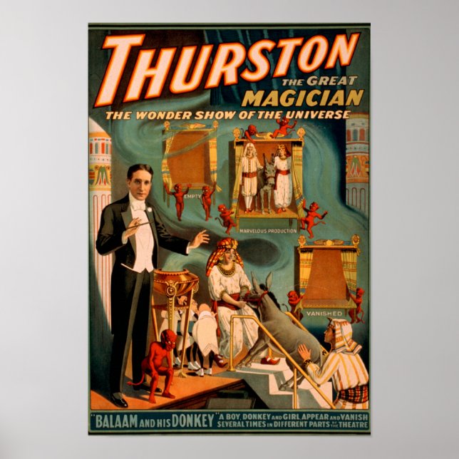 Póster Thurston - Demons & Donkey Vanish Trick Magic (Frente)