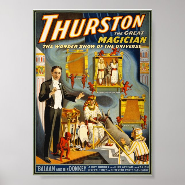 Póster Thurston o excelente mágico 1914 (Frente)