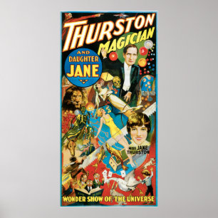 Póster Thurston & propaganda do mágico de Jane da filha