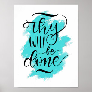 Poster Thy will be done - Christian lettering