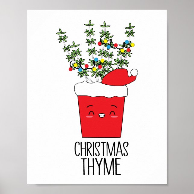 Poster Thyme Herb Pun Natal (Frente)