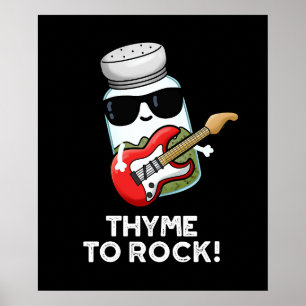 Poster Thyme Rock Funny Herb Pun Dark BG