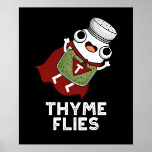 Poster Thyme voa Engraçado Herb Pun Dark BG