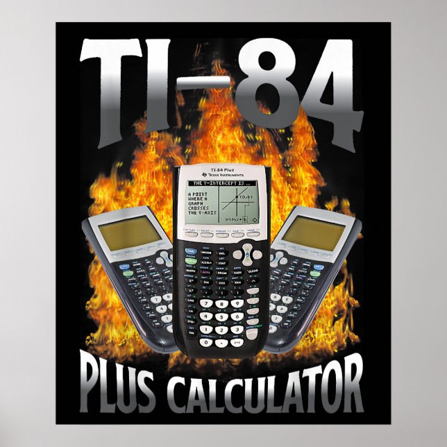 Poster Ti-84 Plus Calculator Funny Math Teacher (Frente)