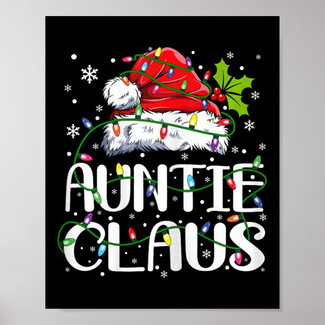 Poster Tia Claus Natal Luzes Pajama Família Matchi (Frente)