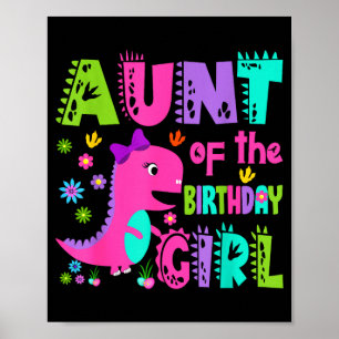 Poster Tia da aniversariante saurus rex dinossauro