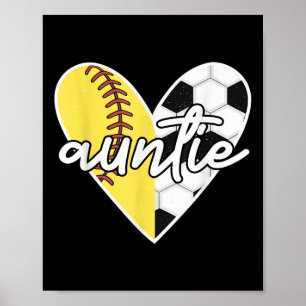 Poster Tia de Bola Softbol Futebol Mãe Jogadora 