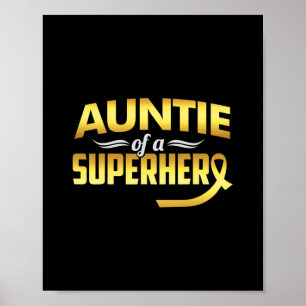 Poster Tia de um Super-Herói Conscientização sobre Câncer