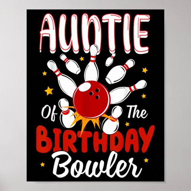 Poster Tia Do Birthday Bowler Kid Party Ce (Frente)