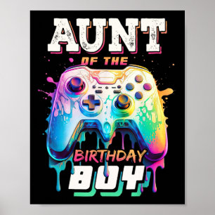 Poster Tia Do Menino De Aniversário Jogo De Vídeo Corresp