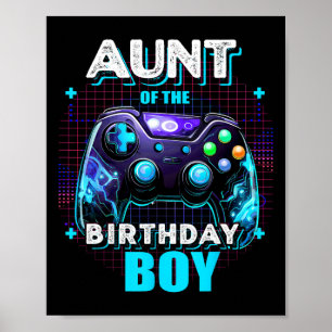 Poster Tia Do Menino Do Aniversário Correspondendo Famíli
