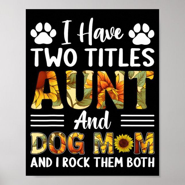 Poster Tia E Cachorro Mãe Dia de as mães Sunfl (Frente)