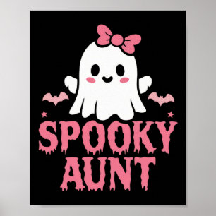 Poster Tia Família Bonita Branca Fantasma Boo Halloween
