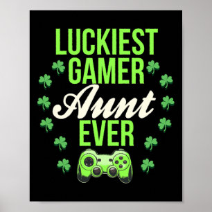 Poster Tia Gamer Mais Sortuda de Todos os Tempos Gamepad 
