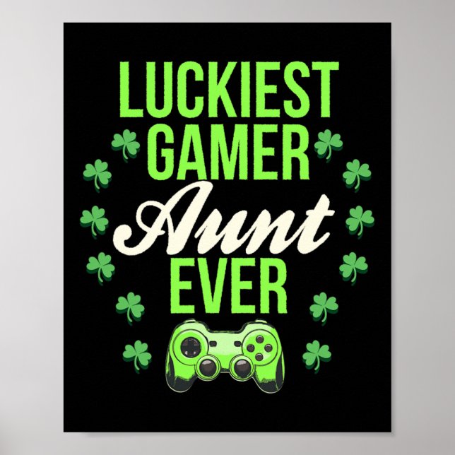 Poster Tia Gamer Mais Sortuda de Todos os Tempos Gamepad  (Frente)