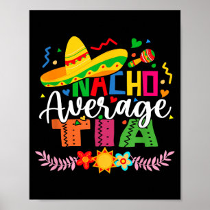 Poster Tia Nacho Média Fofa Mexicana Vintage Cinco De
