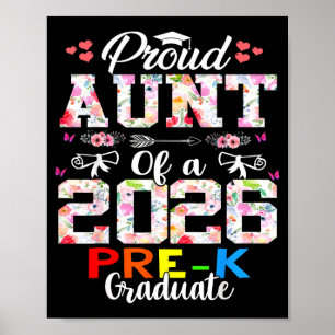 Poster Tia orgulhosa da formatura do pré-jardim de infânc