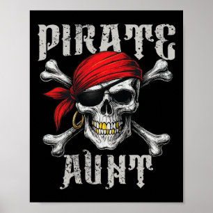 Poster Tia Pirata Jolly Roger Flag E Skull Crossbones