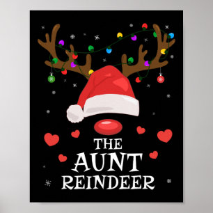 Poster Tia Reindeer Família Coincidindo Natal Tia Aun