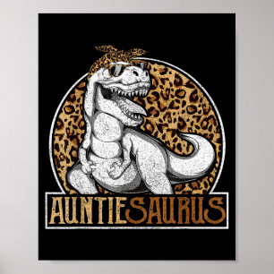 Poster Tia-sauro dinossauro tia leopardo camisa, mãe