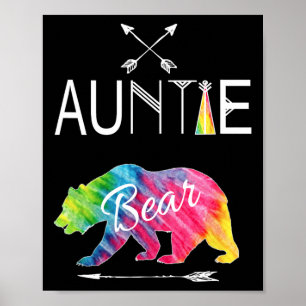 Poster Tia Urso Tie Dye Férias Familiares Combinando E C