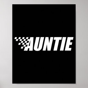 Poster Tia Xadrez Retro Engraçada Corrida Preto Branco