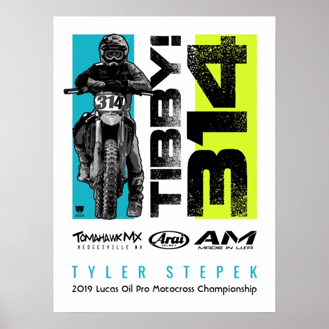 Poster Tibby 314 MX Motocross Motorcycle Dirt Bike (Frente)