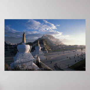 Póster Tibet - Lhasa. Potala ao nascer do sol