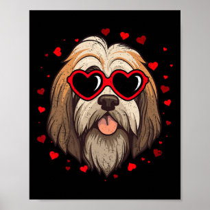Poster Tibetan Terrier Coração de São Valentim Amantes de