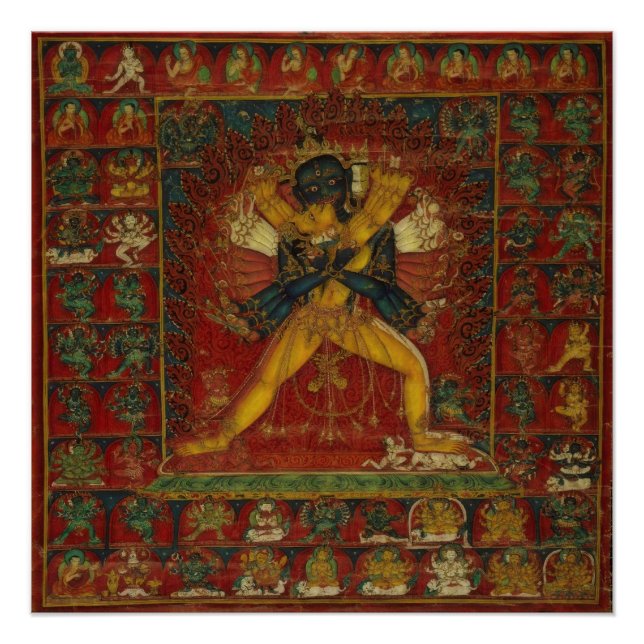 Póster Tibetano budismo Deity Kalachakra (Frente)